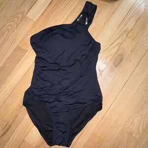 Michael Kors Black One-Shoulder Swimsuit